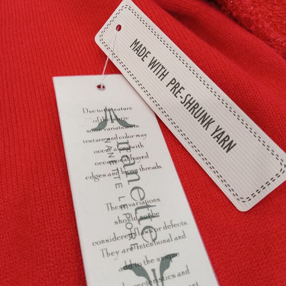 Nanette Lapore Puff Balloon Sparkle Sleeve Crewneck Sweater NWT Red - Picture 4 of 11